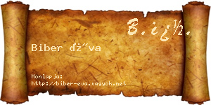 Biber Éva névjegykártya